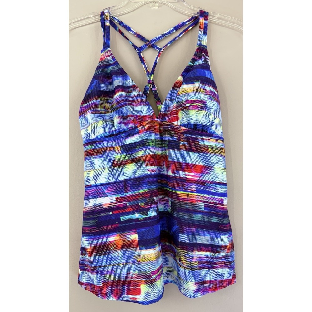 Athleta Redondo Cross Strap Tankini Women's Medium Padded Quickdri Swim Workout